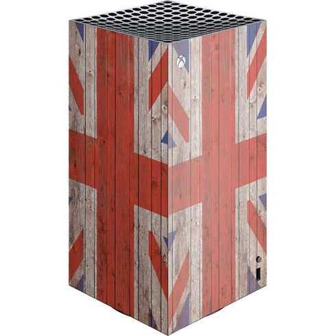 United Kingdom Flag Dark Wood XBox Series X Digital Edition Console Skin